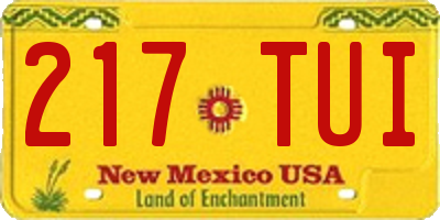 NM license plate 217TUI