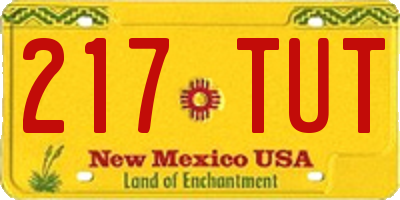 NM license plate 217TUT