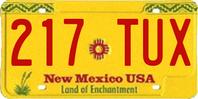 NM license plate 217TUX