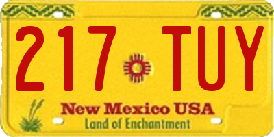 NM license plate 217TUY