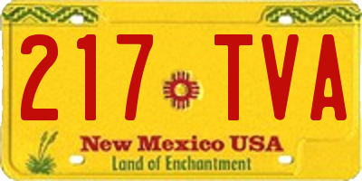 NM license plate 217TVA