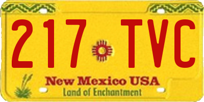 NM license plate 217TVC