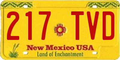 NM license plate 217TVD