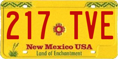 NM license plate 217TVE