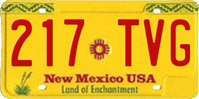 NM license plate 217TVG