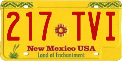 NM license plate 217TVI