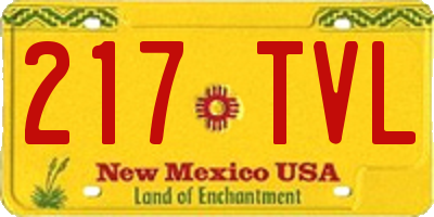 NM license plate 217TVL