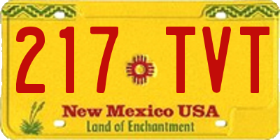 NM license plate 217TVT