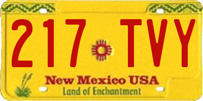 NM license plate 217TVY
