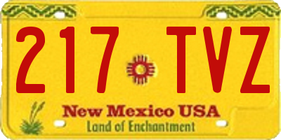NM license plate 217TVZ