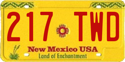 NM license plate 217TWD