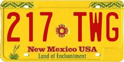 NM license plate 217TWG