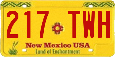 NM license plate 217TWH