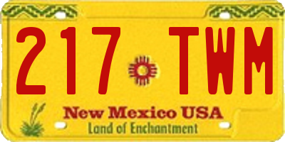 NM license plate 217TWM