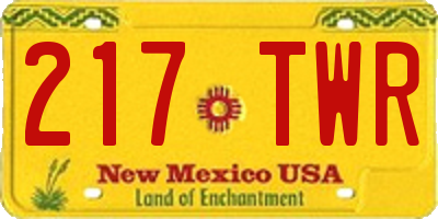 NM license plate 217TWR