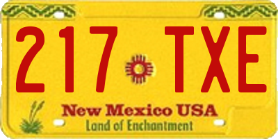 NM license plate 217TXE