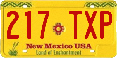NM license plate 217TXP