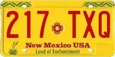 NM license plate 217TXQ