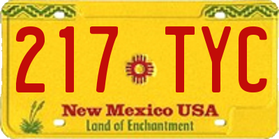 NM license plate 217TYC