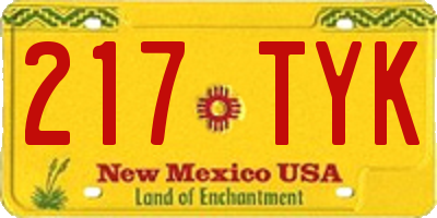 NM license plate 217TYK