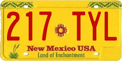 NM license plate 217TYL