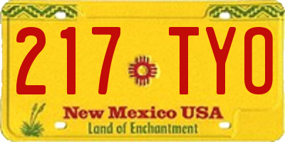 NM license plate 217TYO