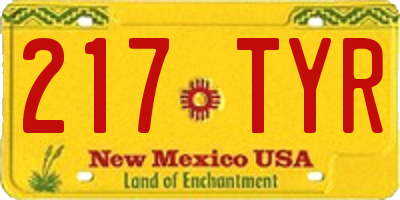 NM license plate 217TYR
