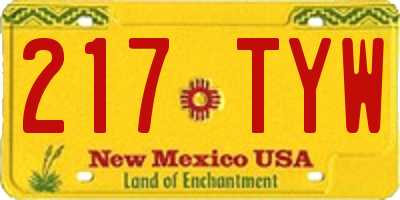 NM license plate 217TYW
