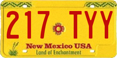 NM license plate 217TYY