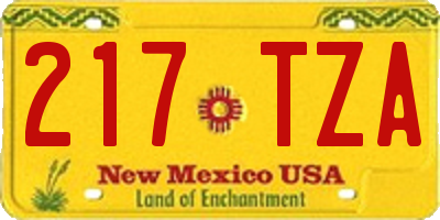 NM license plate 217TZA