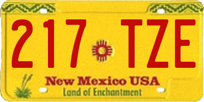 NM license plate 217TZE