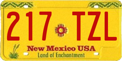 NM license plate 217TZL