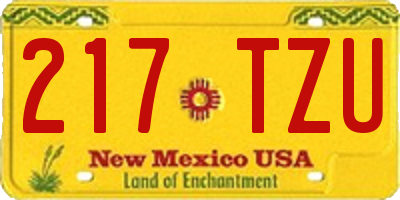 NM license plate 217TZU