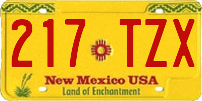 NM license plate 217TZX