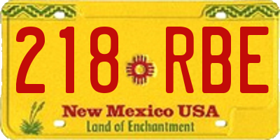 NM license plate 218RBE