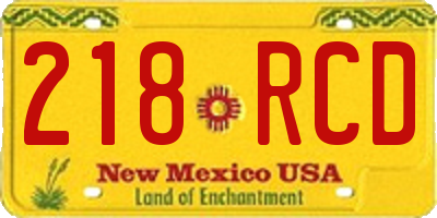 NM license plate 218RCD