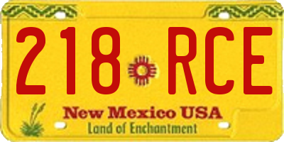 NM license plate 218RCE