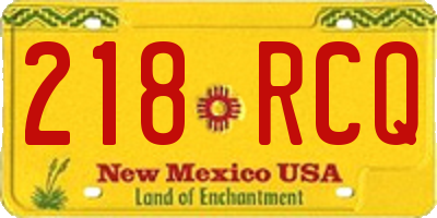 NM license plate 218RCQ