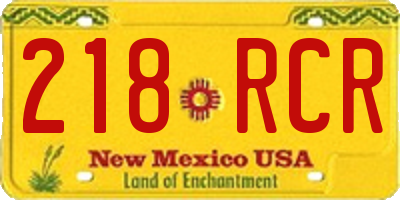 NM license plate 218RCR