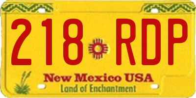 NM license plate 218RDP
