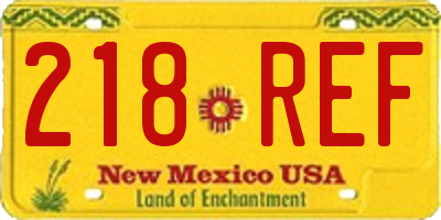 NM license plate 218REF