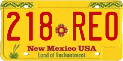 NM license plate 218REO