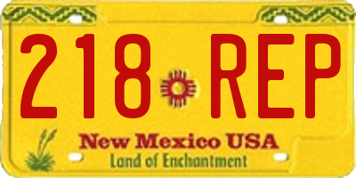 NM license plate 218REP