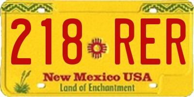 NM license plate 218RER