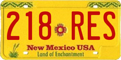 NM license plate 218RES