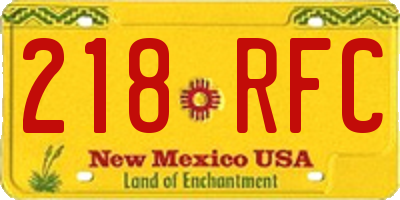 NM license plate 218RFC