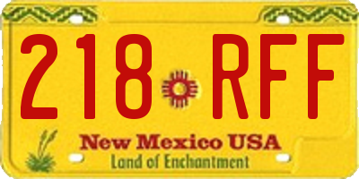 NM license plate 218RFF