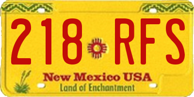 NM license plate 218RFS