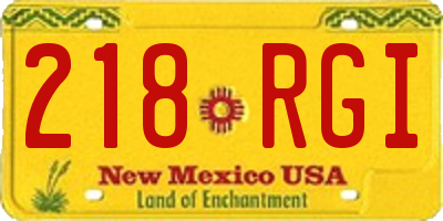 NM license plate 218RGI