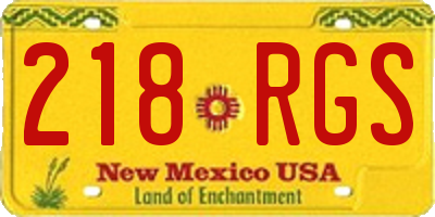NM license plate 218RGS
